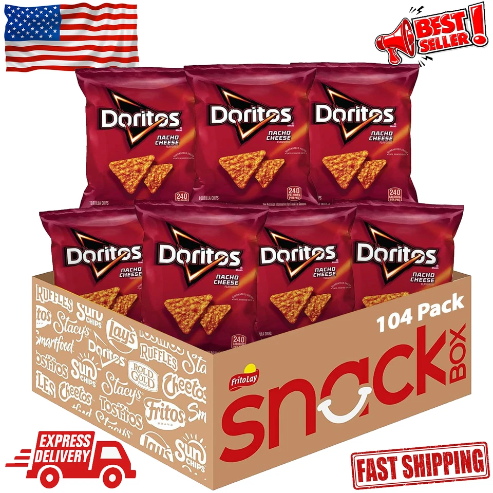 Doritos Nacho Cheese Flavored Tortilla Chips 1 Oz (pack of 40)