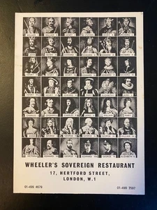 Wheeler's Sovereign Restaurant London UK Postkarte William I Queen Elizabeth II - Bild 1 von 5