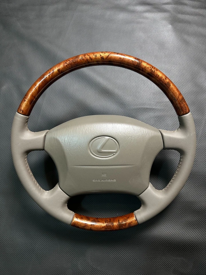 Volante LEXUS LX470 98-2002 madera grano cuero cosido OEM Foto 1 de 4
