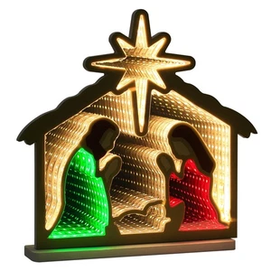 Belenes para Navidad Interior, Belén Infinito Espejo Túnel Luz, - Imagen 1 de 9