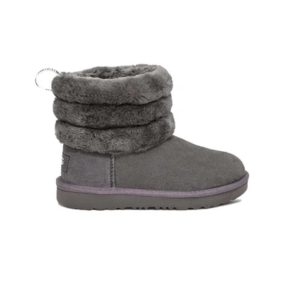 UGG TODDLER FLUFF MINI QUILTED - 1103612T CHARCOAL sz 12  ***FINAL SALE ITEM*** - Image 1 of 4