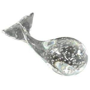 Pisapapeles transparente burbuja controlada vidrio arte vintage - tema playa ballena - Imagen 1 de 8