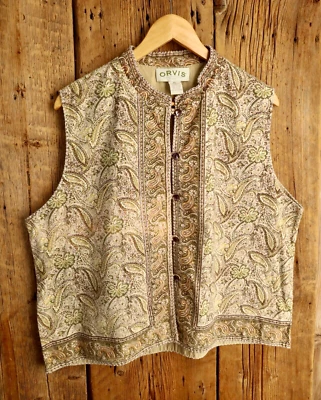 Colete paisley desbotado Orvis tamanho XL - Imagem 1 de 3