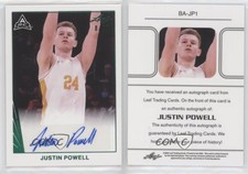 2021-22 Leaf Memories 1990 Base Auto Green /50 Justin Powell #BA-JP1 Auto