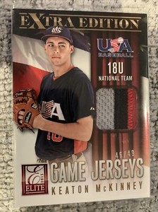 2013 Elite Extra Edition #12 Keaton McKinney Team USA Jersey Relic Tri Color /49