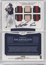 2017 National Treasures Six Swatch Signatures Black /5 Edwin Encarnacion Auto