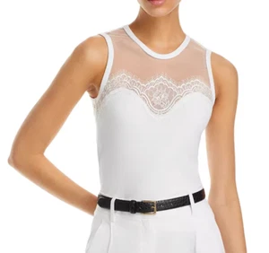 Generation Love White Marilyn Lace Trim Top Illusion NWT Workwear Evening Large - Picture 1 of 10