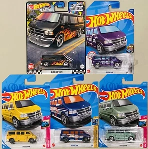 Hot Wheels Dodge Van Lot Of 5 Yellow Purple Green Blue Black - Bild 1 von 1