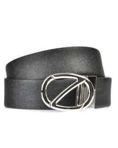 Zegna Belt DOUBLE FACE Leather ITALY Man Black BCVRM2408B NER Sz.110 MAKE OFFER - Picture 1 of 11