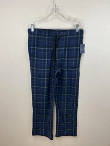 NWT Croft & Barrow S Blue Black Plaid Fleece Pajama Lounge Pants - Picture 1 of 3