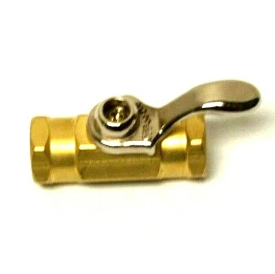 1/4" FEMALE NPT 100 PSI BALL VALVE BRASS COP86290 698ER93 - Image 1 of 3