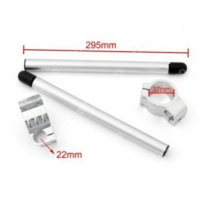 Universal Motoycycle Clip-On Handlebars For HONDA CBR250R CBR600F 37mm Silver UE - Imagem 1 de 4