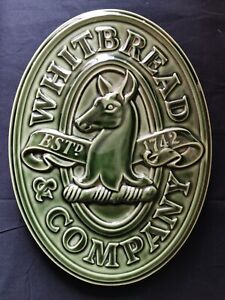 Whitbread & Company 1742 Green Ceramic Plaque Pub Sign