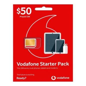 Vodafone Pre-Paid Starter Pack $50 Trio SIM Card NEW - Picture 1 of 1