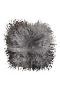15" X 15" Silver Sheepskin Solid Color Dining Chair Pad - Picture 1 of 6