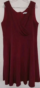 Grace Karin Burgandy Wine Sleeveless Fit & Flare Dress Faux Wrap Top Size XXL - Picture 1 of 8