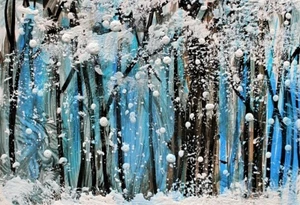 ACEO Original WINTERGEMÄLDE Schneebäume Landschaft Wald Wintertag ATC ART - Bild 1 von 1