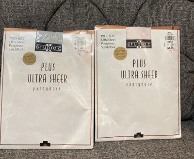 2- Studio C Plus Pantyhose Pink 1x, Antique Sage 2x Vintage Limited Edition - Image 1 of 4