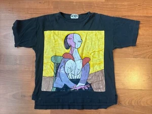 Vintage Picasso Genoa Collection Woman In Chair Graphic Art Teal Shirt One Size - Picture 1 of 8