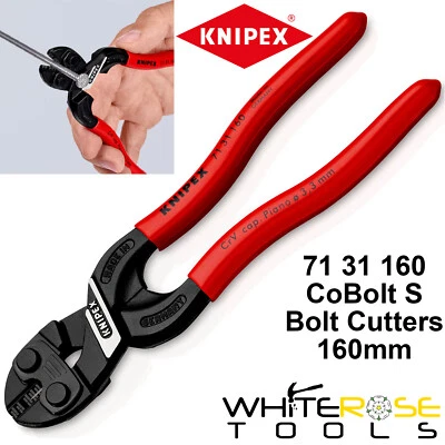 Knipex CoBolt S Bolt Cutters Cutting Pliers 160mm Wire Cable Cutter 71 31 160 - Image 1 of 4