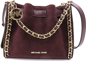 NEU MIT ETIKETT MICHAEL KORS MINA kleine Wildleder Leder Kette geflochten Crossbody Ochsenblut/Burgund - Bild 1 von 7