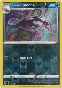 Holograma inverso Galarian Linoone 160/264 poco común Fusion Strike Pokemon Juego de cartas coleccionables - Imagen 1 de 1
