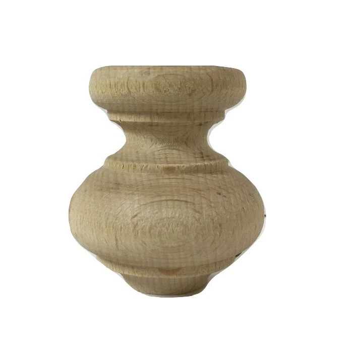 Piede in Legno di Faggio grezzo per Mobili ø 53 x H 62 mm - cod. 50010 - Immagine 1 di 2