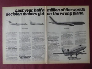 4/1981 PUB CANADAIR CHALLENGER BUSINESS JET BOEING 747 FALCON GULFSTREAM III AD - Foto 1 di 2
