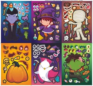 Pegatinas rompecabezas de Halloween de dibujos animados rompecabezas para niños juguetes hágalo usted mismo hacer una cara pegatinas - Imagen 1 de 9