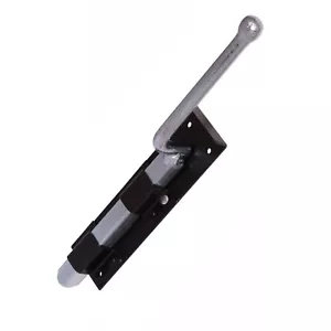 12" Black Iron Straight Bolt For Large Garage, Shed, Barn Doors / Gates (5184) - Picture 1 of 1