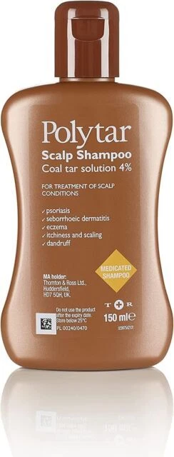 Polytar Scalp Coal Tar Solution 4% Shampoo - 150 ml