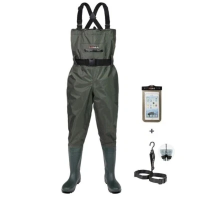 HISEA Green PVC Fishing Waders Men's (US Size M07/W09) - Image 1 of 4