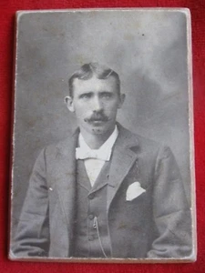 Vintage Real Photo of a Man 1900"s On a Cardboard back - Picture 1 of 5
