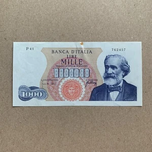 Giuseppe Verdi Note Italy 1000 Lire Banknote 1966 Italian Currency Paper Money - Picture 1 of 4