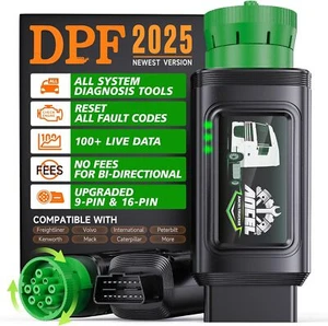 ANCEL HD100 Heavy Duty Truck Scanner DPF Regen for Cummins Detroit Diagnostic - Foto 1 di 9
