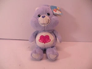 2003 Care Bear Harmony Bear Plush Hearts 20th Anniversary Purple 8" - Picture 1 of 6