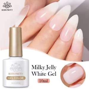 Milky Jelly White Gel Nail Polish Semi-Transparent Opal UV LED Nail Gel No HEMA - Picture 1 of 19