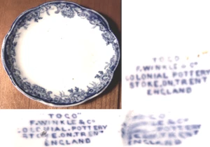 TOGO F Winkle Colonial England Transferware blau weiß kleine Dessertschale(n) - Bild 1 von 2