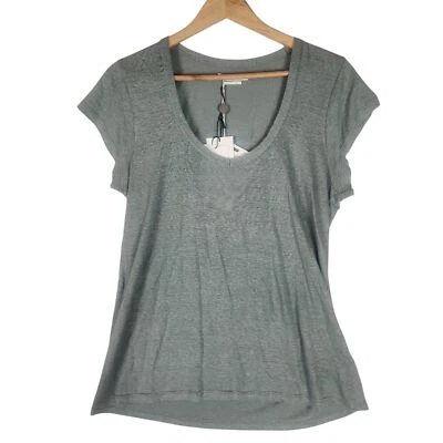 Isabel Marant Etoile T-Shirt Women's Large Grey-Green Kranger Linen Jersey NWT - Image 1 of 4