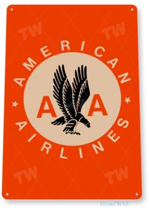 American Airlines Schild, Flugzeughangar, Retro kommerzielle Luftfahrt Blechschild B265 - Bild 1 von 2