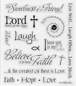 Pegatinas de libro de recortes Religious Hope Love Faith Friend Live Well Laugh Often versos - Imagen 1 de 1