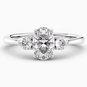 Oval Cut Lab Grown Diamond Wedding Ring 950 Platinum 1.40 Ct IGI 6 7 8 - Picture 1 of 12