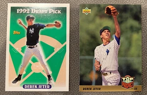 1992 Topps Draft Pick #98 & Upper #449 Derek Jeter Rookie Cards Mint Condition - Picture 1 of 13