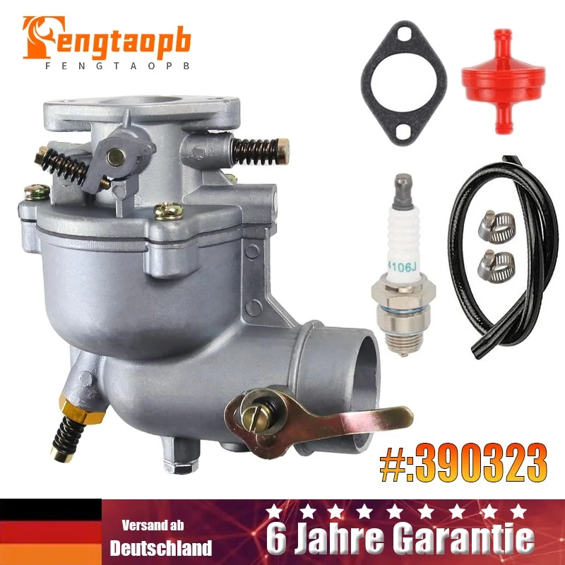 MARKENLOS Vergaser für Briggs & Stratton 398170 394228 390323 7/8/9PS Horizontalmotoren DE