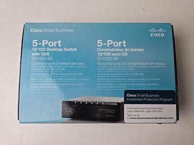 Cisco Small Business SF100D-05 5-Port Desktop Switch with QoS New Open Box - Image 1 of 4