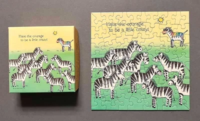 De colección Mini Rompecabezas SPRINGBOK Sello Cebras Coraje para estar Loco 70+ Piezas Foto 1 de 4