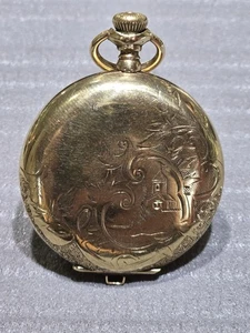 Vintage ELGIN WATCH CO Taschenuhr Grade 354 Model 2 0s 15j läuft (CJL061999) - Bild 1 von 9