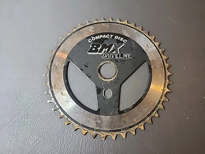Vintage Compact Disc BMX DriveLine 44t Chainring Sprocket Freestyle School  - Image 1 of 2