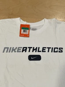 New Old Stock With Tag Nike Athletics Swoosh White Graphic T-Shirt Size XL - Picture 1 of 9