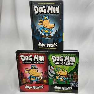 Hundemann Bücher von Dav Pilkey Hardcover 3er Set. Hundemann, entfesselt, ein Schwanz - Bild 1 von 23